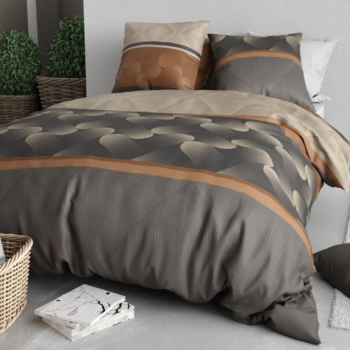 Housse De Couette 260x240 Jaspe + 2 Taies Coton 57 Fils