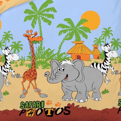 Housse De Couette 140x200 Safari Photos + 1 Taie