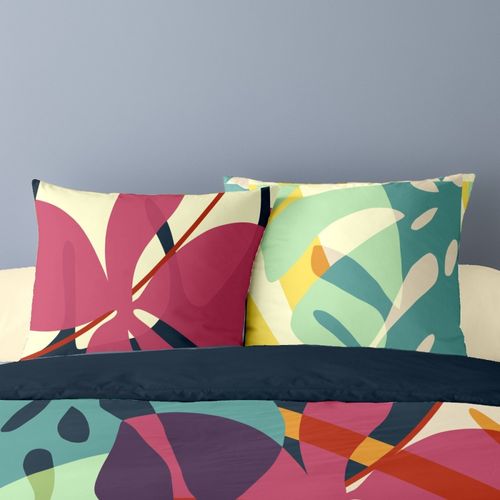 Housse De Couette 240x220 Lilas + 2 Taies Percale De Coton