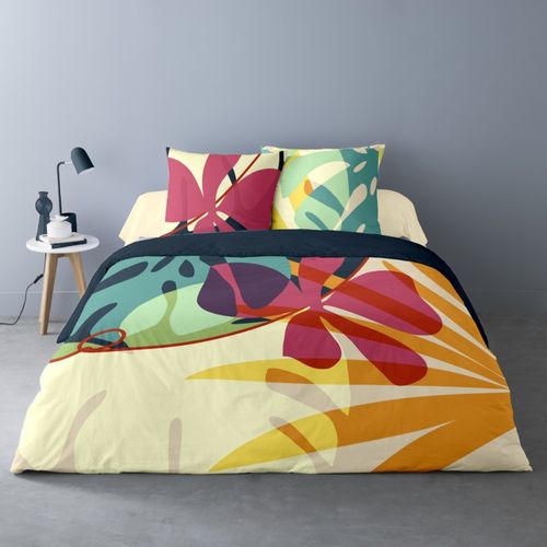 Housse De Couette 240x220 Lilas + 2 Taies Percale De Coton