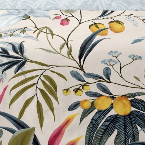 Housse De Couette 240x220 Garden + 2 Taies 100% Coton