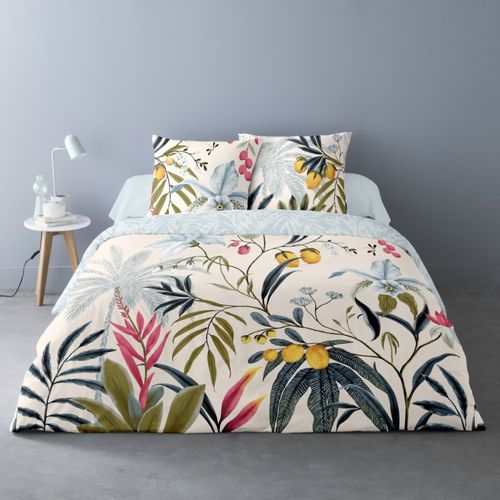 Housse De Couette 240x220 Garden + 2 Taies 100% Coton