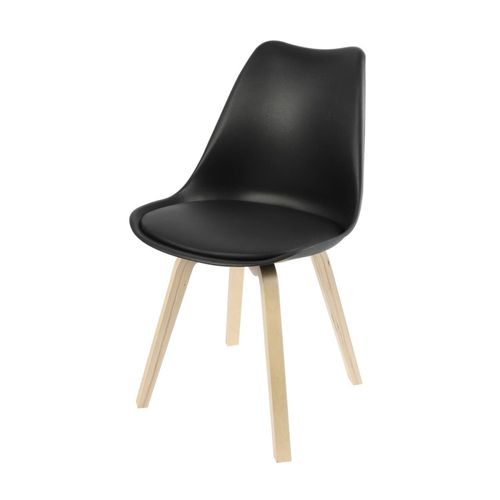 Chaise Scandinave Noire Avec Coussin