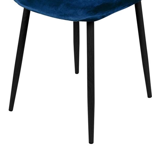 Chaise Velours Bleu Et Pieds Métal