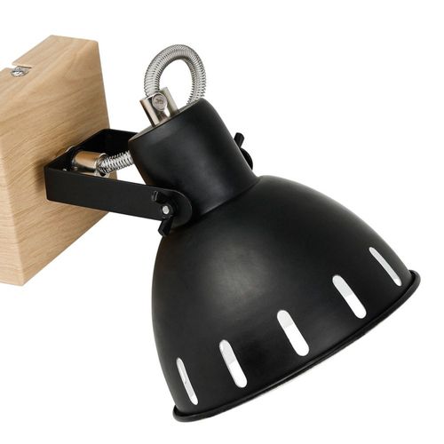 Spot Patère Orientable 1 Abat-jour Métal Noir