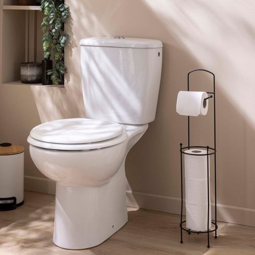 Dérouleur Papier Wc En Métal Noir Avec Réserve