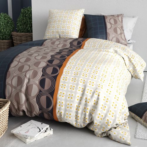 Housse De Couette 260x240 Curtis + 2 Taies Coton 57 Fils