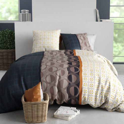 Housse De Couette 240x220 Curtis + 2 Taies Coton 57 Fils