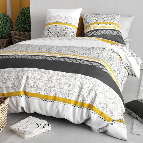 Housse De Couette 240x220 Spira + 2 Taies Coton 57 Fils