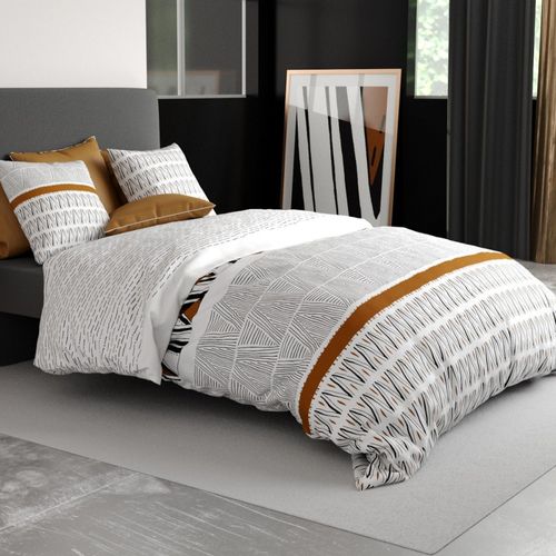 Housse De Couette 240x220 Louxor + 2 Taies Coton 57 Fils