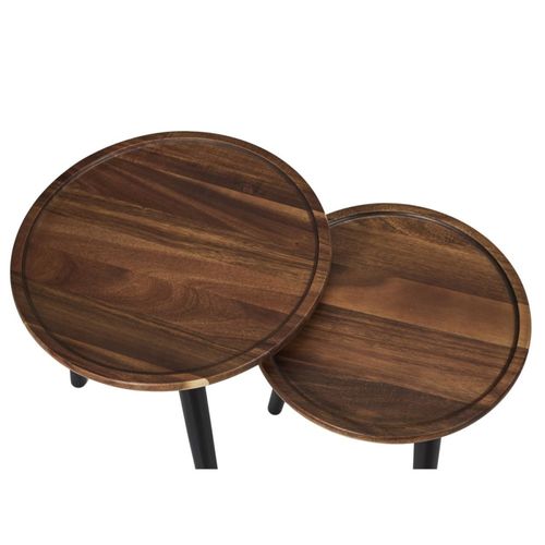 Lot De 2 Tables Gigognes Rondes Acacia
