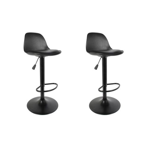 Lot De 2 Tabourets De Bar Noir