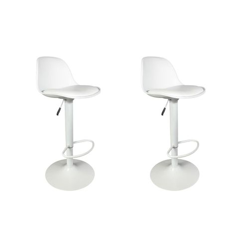 Lot De 2 Tabourets De Bar Blanc