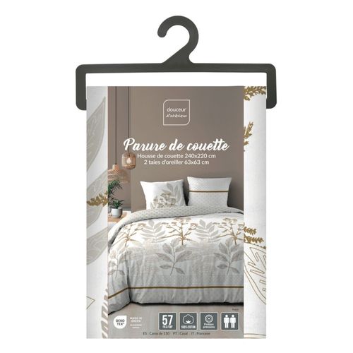 Housse De Couette 240x220 + 2 Taies Raoni 100% Coton 57fils