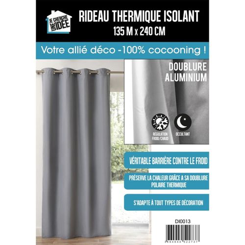 Rideau Isolant Polaire 135x240 Cm Gris Foncé