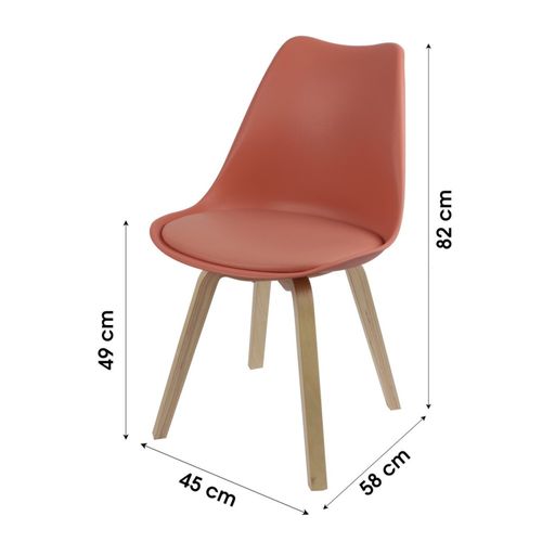 Chaise Scandinave Bois De Rose Avec Coussin