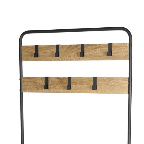 Vestiaire En Métal Porte-manteaux Avec 2 Étagères