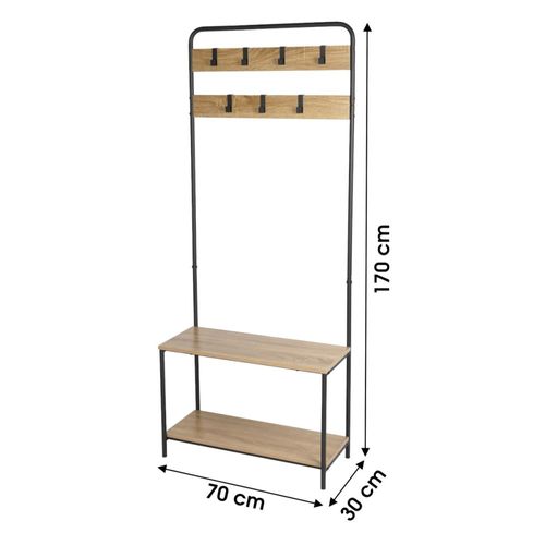 Vestiaire En Métal Porte-manteaux Avec 2 Étagères
