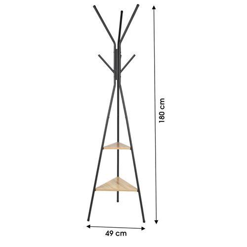 Porte Manteau En Métal Avec 2 Étagères
