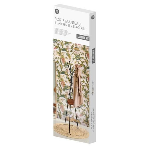 Porte Manteau En Métal Avec 2 Étagères