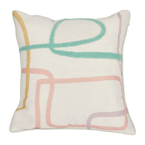 Housse De Coussin 40x40 Cm Brodé Zig Zag