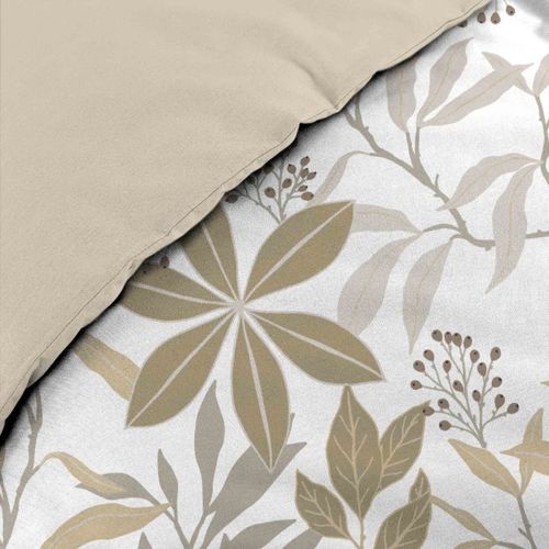 Housse De Couette 240x220 + 2 Taies Voltine 100% Coton Coloris Miel