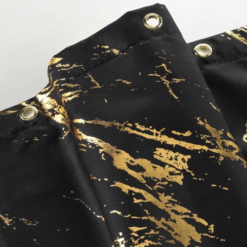 Rideau De Douche 180x200 Aquamarbre Noir Avec 12 Anneaux