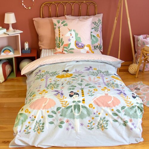 Housse De Couette 140x200 + 1 Taie Licorne Coton 57fils
