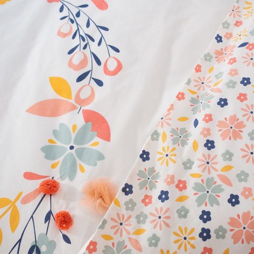 Housse De Couette 140x200 Réversible + 1 Taie En Coton Adouci