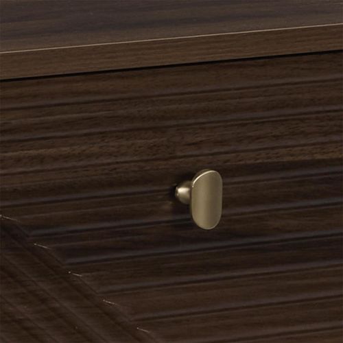 Table De Chevet Marron 1 Tiroir Avec Poignée Dorée