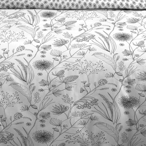 Housse De Couette 240x220 Ulani Noir + 2 Taies Coton 57 Fils