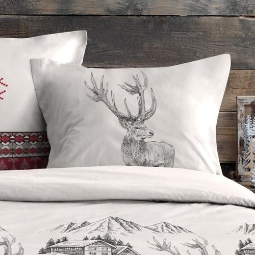 Housse De Couette 240x220 Bauges + 2 Taies Coton 57 Fils