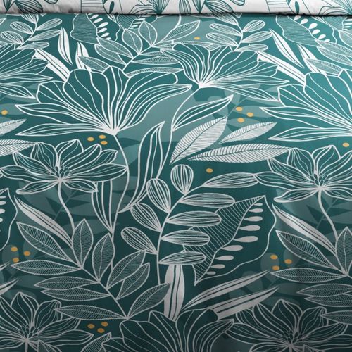 Housse De Couette 240x220 Douala + 2 Taies Coton 57 Fils