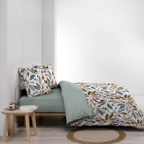 Housse De Couette 240x220 + 2 Taies Imprimées Feuillages