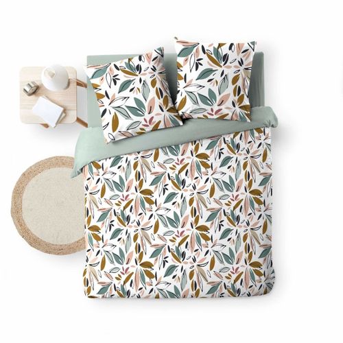 Housse De Couette 240x220 + 2 Taies Imprimées Feuillages