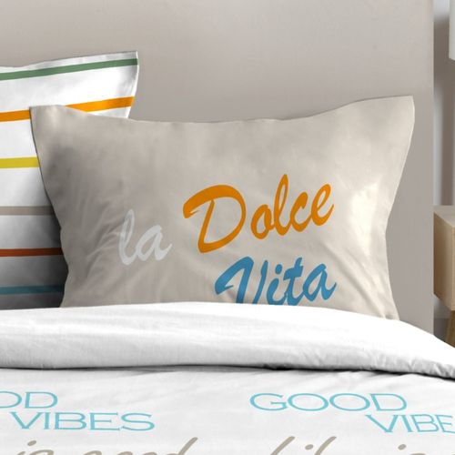 Housse De Couette 260x240 Dolce Vita + 2 Taies Coton 57 Fils