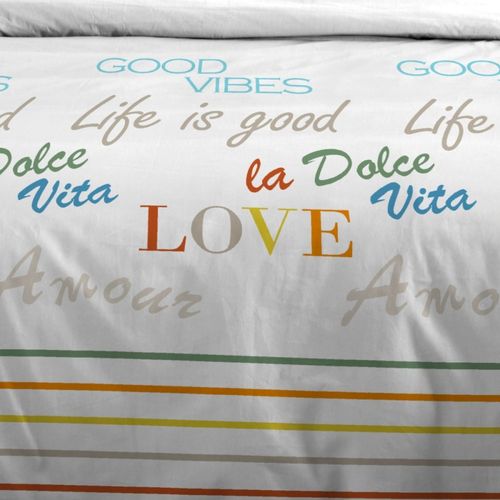 Housse De Couette 260x240 Dolce Vita + 2 Taies Coton 57 Fils