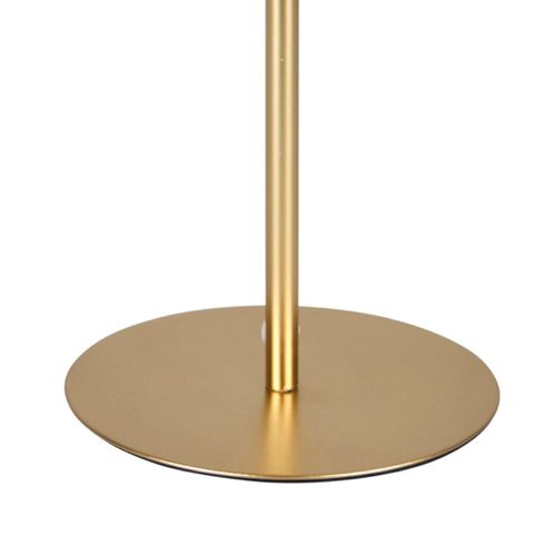 Lampe En Métal Doré Avec Abat-jour Bambou