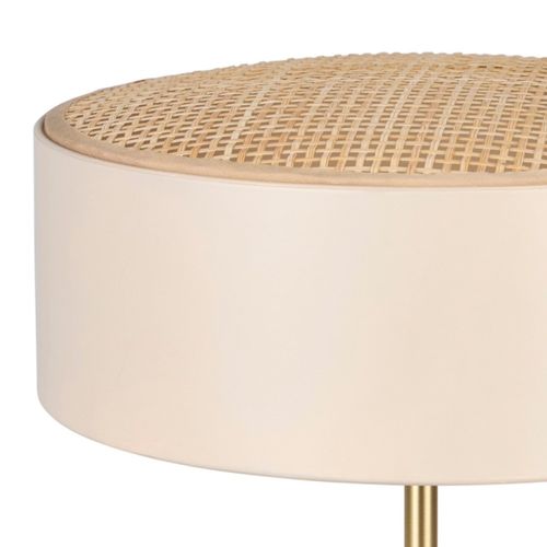 Lampe En Métal Doré Avec Abat-jour Bambou