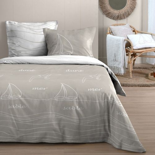 Housse De Couette 240x220 Dunes + 2 Taies Coton 57 Fils