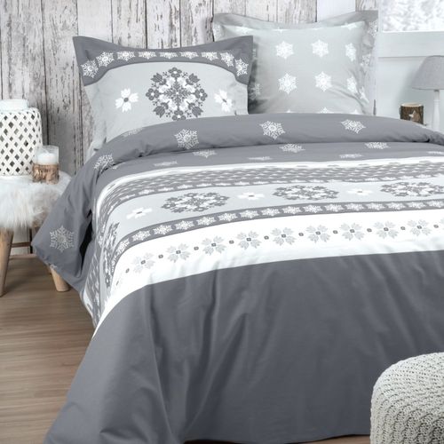 Housse De Couette 240x220 Malleval + 2 Taies Coton 57 Fils