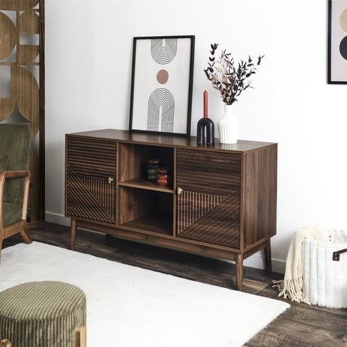 Buffet 2 Portes Imitation Bois Foncé