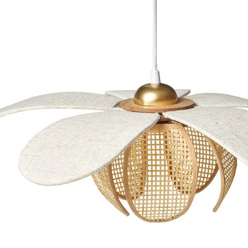 Suspension Lin Et Bambou Diamètre 50cm