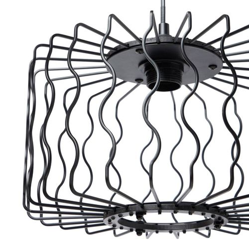 Suspension En Métal Noir Ondulé