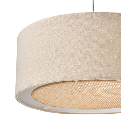 Suspension Lin Et Bambou Diamètre 35cm