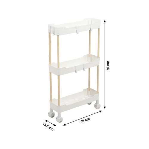 Desserte à Roulettes 3 Niveaux Pour Espaces Étroits
