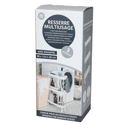 Desserte à Roulettes 3 Niveaux Pour Espaces Étroits