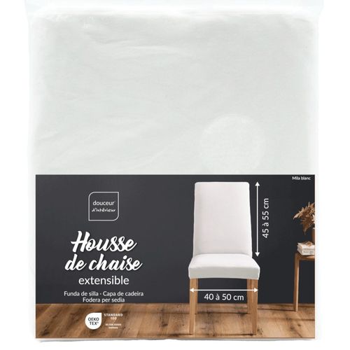Housse De Chaise Extensible En Polyester Coloris Blanc