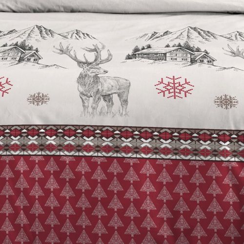 Housse De Couette 260x240 Bauges + 2 Taies Coton 57 Fils