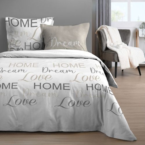 Housse De Couette 260x240 Homelove + 2 Taies Coton 57 Fils